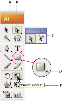 ILLUSTRATOR CS3 25 Egy különálló eszközpanel bezárása v Kattintson a panel címsávján található bezáró gombra. Az eszközök visszatérnek az Eszközök panelre.