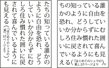 ILLUSTRATOR CS3 338 Függőleges és vízszintes szöveg a warichu beállítással 1 Jelölje ki a szöveget, és a Karakter panel menüjéből válassza a Warichu beállítást. (A kikapcsolásához ismét kattintson rá.