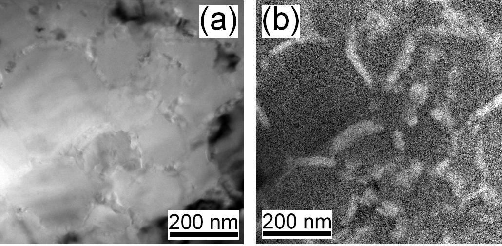 5.2. ábra. Röntgen diffraktogram az UFG-Zn mintáról. Az oxidfázis mátrixban való elhelyezkedését és mennyiségét energiaszűrt TEM segítségével is vizsgáltuk. Az 5.3.