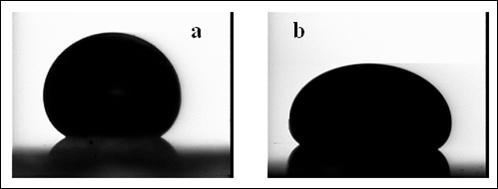 90 A nanotechnológia kolloidkémiai alapjai A gravitáció torzító hatását a 8.4.4. ábrán tanulmányozhatjuk. Ugyanarra a szilárd felületre egy kisebb és egy nagyobb higanycseppet helyeztünk. 8.4.3.