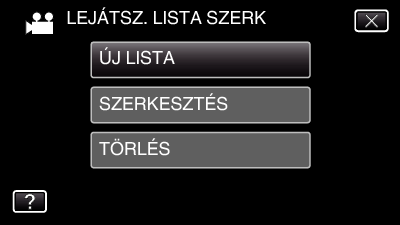 Szerkesztés Lejátszási lista készítése dátum alapján Lejátszási lista létrehozása több fájl rögzítési dátum szerinti rendezésével 1 Nyissa ki az LCD monitort 10 Érintse meg: IGEN 0 Ellenőrizze, hogy