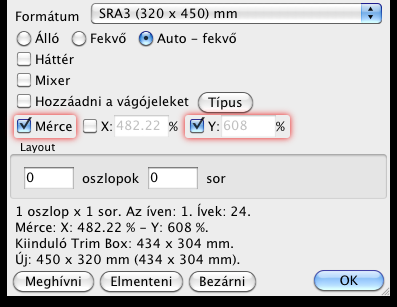 Az oldal-arányz változtatás 4 változata létezik: Automatikus átméretezés rögzített