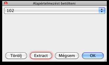 3. Alapértelmezés, extrakció Az alpértelmezés elmenthető az "elmenteni" gombbal, ahol megadja az alapértelmezés nevét a későbbi használathoz.