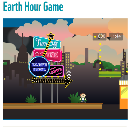 2. Earth Hours Game küldetésjáték 7 év felett Természetvédelmi Világalap (WWF) Elérhetőség: http://wwf.panda.