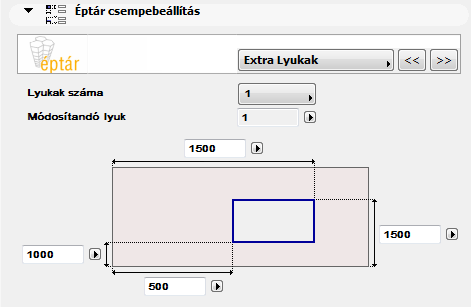 Origó: a csempekiosztás origója alapesetben a körrel jelölt sarokpontban van. Az origó helyzete mind paraméteresen, mind az alaprajzon és 3D rajzokon megváltoztatható (ld. 4.2.2 Csempéző nézeti mód).