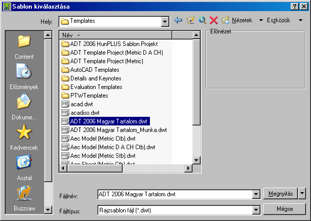 ADT 2006-hez illesztett sablonrajz Az ADT 2006 HunPLUS programcsomag telepítbje új sablonrajzot ad az ADT sablonrajzaihoz. Az ADT 2006 Magyar Tartalom.