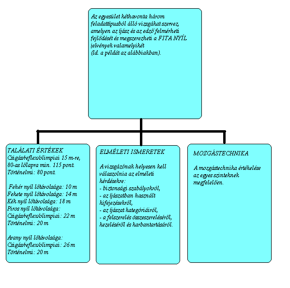 A FITA NYÍL SZINTEK ÁTTEKINTÉSE A Nyíl vizsgák megfelelő szintjeit elérve a