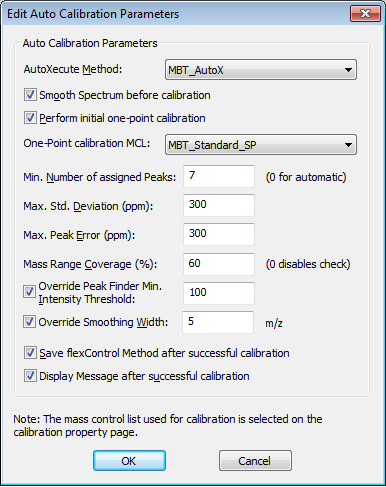 4. Válassza az Tools > Method Calibration Parameters lehetőséget ( 6. ábra ) a flexcontrol módszer kalibrálásának beállításához, illetve a beállítások ellenőrzéséhez.