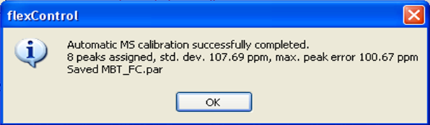 6. A Calibration lapfülön (3. ábra) ellenőrizze, hogy a Peak Assignment Tolerance paraméter az 1000 ppm-es maximális értékre van-e beállítva (8. ábra). 8. ábra A Peak Assignment Tolerance paraméter 7.