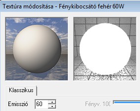 3 Új opciók 3.1 Emisszió (Textúra módosítása), emisszív textúrák A klasszikus típusú textúrákhoz új opció rendelhető: fénykibocsátó.