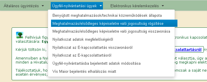 Nem megfelelő meghatalmazás esetén a meghatalmazott be sem léphet a felületre, mivel azt az alábbi hibaüzenet megakadályozza.