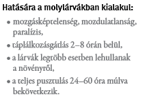 indoxacarb Az indoxakarb lárvaölő,de tojásölő hatással is bír.