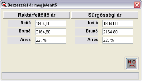 3.3. Alkatrészböngésző Árrés mező Adott cikk kijelölését