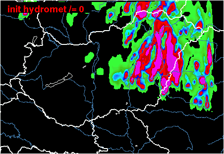 Hidrometeorok inicializálása - AROME ref: k AROME (0)=0 új: k