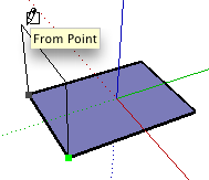 SketchUp Rectangle Tool - Téglalap eszköz Téglalap rajzolása Válasszuk a Rectangle eszköz ikonját az eszköztárról, vagy a Draw - Shapes - Rectangle parancsot, a menüből. 1.