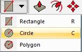 Circle Tool - Kör rajzolása Kört létre lehet hozni meglévő felületeken, vagy önálló alakzatként is. 1. Válasszuk a Circle eszközt az eszköztárról, vagy a menüből a Draw - Shapes - Circle parancsot. 2.