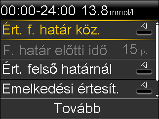 3. Válassza ki az időtartamot. A Befejez. idő villogni kezd. Az első időtartam kezdési ideje minden esetben 00:00. Összesen nyolc időtartam állítható be egymástól eltérő magas értékekkel.