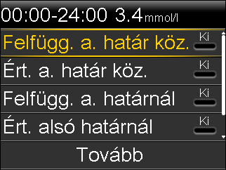 3. Válassza ki az időtartamot. A Befejez. idő villogni kezd. Az első időtartam kezdési ideje minden esetben 00:00. Összesen nyolc időtartam állítható be egymástól eltérő alacsony értékekkel.