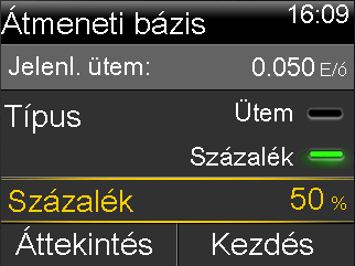 3. Válassza a Tovább lehetőséget. 4. A típus alapértelmezett beállítása a százalék.