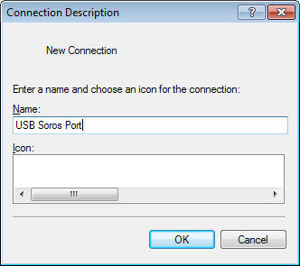 Ezek után az Új kapcsolat (New Connection) párbeszédpanelt fogja látni, miután a Hyperterminal-t elindította.