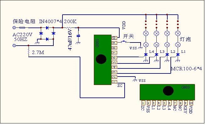 YD803A/B R1-R2=150K Thyristor SCR MCR100-6 vagy UTC