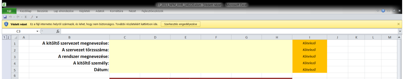 1.3 A futtatási környezet A segédlet MS Excel 2010 és MS Excel 2013 programokkal tesztelt, tehát működőképes minden olyan környezetben, ahol ezen verziók valamelyike megtalálható.