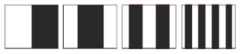 34 Bináris kódolás Csak két megvilágítási szint (fekete=0, fehér=1) Minden képpontot az általa észlelt időbeli intenzitássorozat azonosít Gray kód használható a robosztussághoz: szomszédos csíkoknak