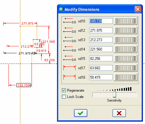 CAD - CAM ALAPOK PRO ENGINEER OKTATÓANYAG 5.6. ábra A helyes mérethálózat felépítése Miután kész a helyes mérethálózat, csoportosan írjuk be a jó méretszámokat!