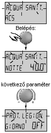 Nyári szünetelés Állítható: OFF, vagy 10-30ºC Gyári beállítás: 20ºC Ez a paraméter a minimum hőmérsékletet rögzíti és nem szakítja meg automatikusan az üzemet, ha a külső hőmérséklet ezt meghaladja.