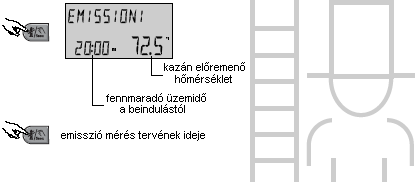 Különleges üzemmódok Emisszió mérés (távvezérléssel nem működik) Emisszió mérés gombja.