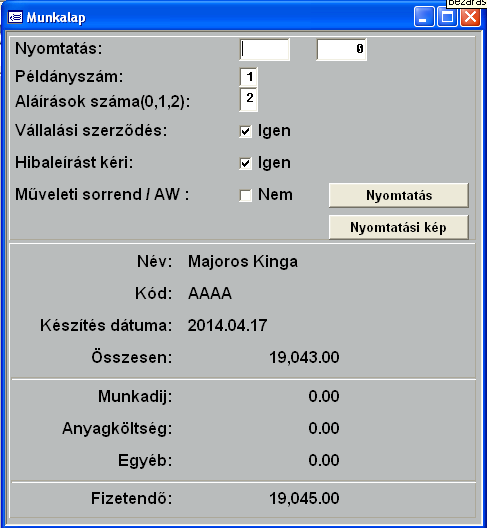 végösszegét célszerű forintra kerekíteni. Ha a legyűjtött adatok nem megfelelőek, a gyűjtéshez visszatérve változtassa meg a tévesen beállított paramétert és indítsa újra a gyűjtést. 7.4.