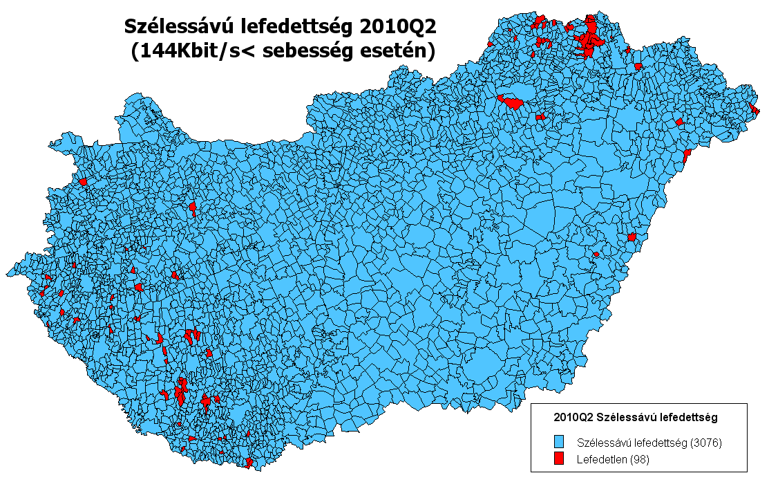 27. diagram A technológiai lefedettség minden vezető technológia esetében növekedést mutat.