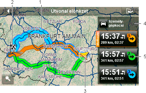 Országinfo: Megnyit egy ablakot azon ország fontos közlekedési szabályaival, melyben Ön éppen utazik (pl. sebességkorlátozások, véralkoholszintek stb.).