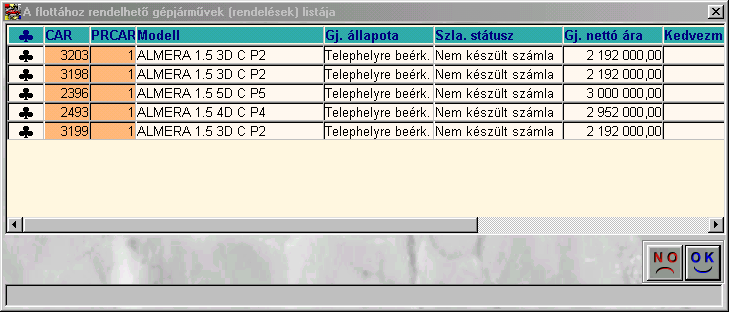 Az ablakban a vevő kiválasztását, a Kontakt személy (egyéni vállalkozó vagy társas vállalkozás esetén), illetve a Flotta azonosító megadását követően, mentéskor a flottás rendelés kap egy azonosító