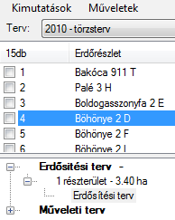 EEVR Bázisrendszer DigiTerra EIR v5 alrendszer Felhasználói kézikönyv Példa: Készítsünk egy adott erdőrészlethez éves erdősítési tervet. 1.