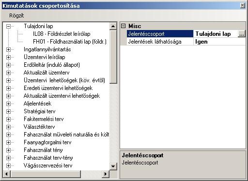 4.4. Jelentések karbantartása Az EIR a jelentéseket programmodulokhoz kapcsolódóan csoportokba sorolja.