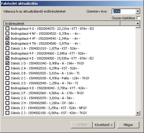 2. lépés: alapadatok megadása. Aktualizálás éve: erre az évre készül el az aktualizálás. Az év a jelenlegi év, vagy annál nagyobb érték lehet. Visszamenőlegesen nem lehet aktualizálni.