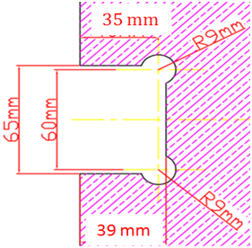 DUAL-1-T1 Fali pánt 90 A fal és az üveg éle között 6 mm. Ajtó DUAL-1-T2 Fali pánt 90 fokos aszimmetrikus A fal és az üveg éle között 6 mm.