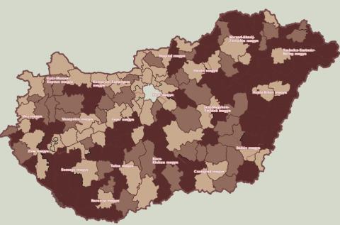 A mélyszegénységgel kapcsolatban álló változók összekapcsolódnak és regionálisan koncentrálódnak A leghátrányosabb helyzetű kistérségek területi eloszlása