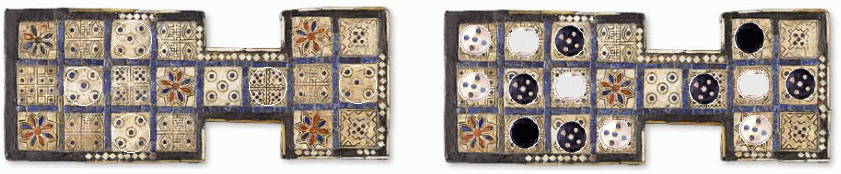 The RoyalGame of Ur ( British Múzeumban őrzött 4600 éves tábla) Hasonlítható a Ki nevet a végén játékhoz: ketten, felváltva dobtok és léptek.