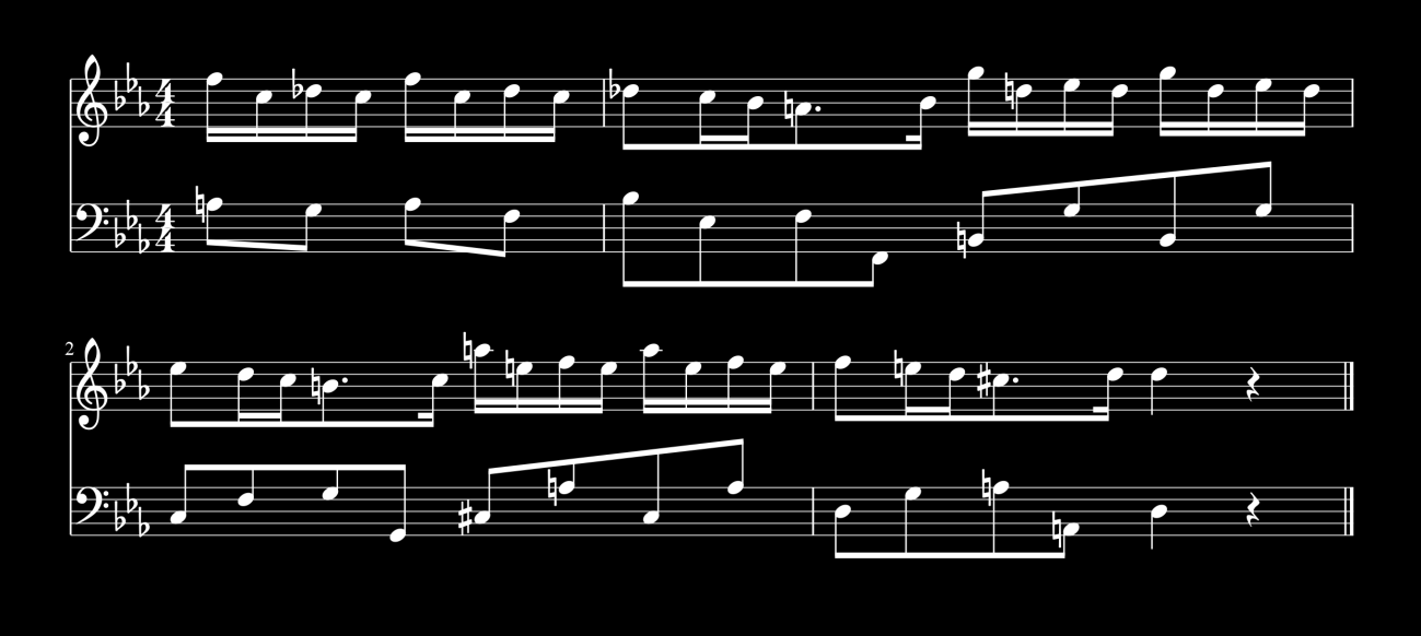 6. Retorikai gondolkodásmód a hangszeres zenében 69 7. kottapélda. Antonio Vivaldi: c-moll szonáta, 2.tétel, 46-49.