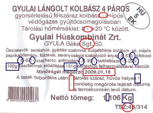 8. ábra: Minta annak szemléltetésére, hogy egy tenyérnyi helyen milyen rengeteg hibát lehet elkövetni egy egyszerű szövegben