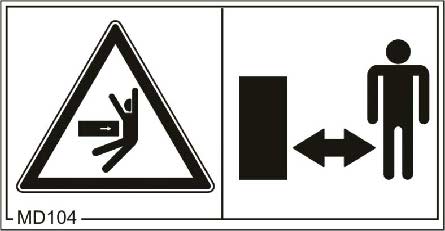 Általános biztonsági utasítások MD 101 Ez a piktogram az emelőberendezések (kocsiemelők) elhelyezési pontjait jelzi.