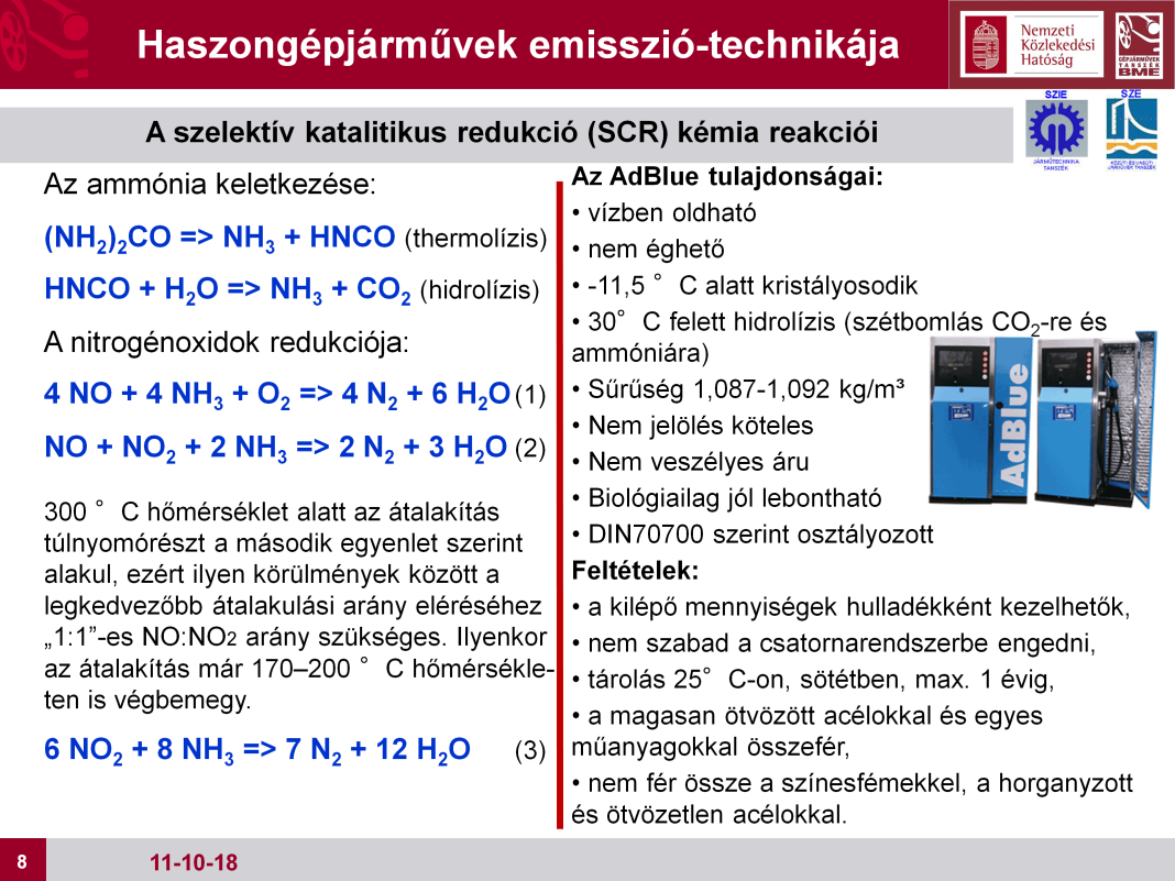 Az AdBlue-ból először ammóniát kell felszabadítani. Ez két lépésben történik, amelyet összefoglalóan hidrolízis reakciónak neveznek. 1. Először a thermolízis folyamat megy végbe.