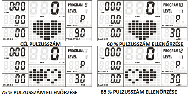 5. HIBAJELENTÉS Ügyeljen a fogantyúk helyes tartására, mert helytelen fogás esetén nem tudja lemérni a pulzusszámot és hibajelentés történik, E3 kiírással.