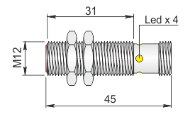 Induktív érzékelők (Ø12mm) Hengeres, menetes érzékelők (D.C.) 12mm átmérő Csatlakozós, beépíthető típus Standard kapcsolási távolság Rövid méret 3 vez. 4 vez.