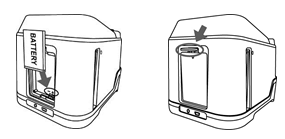 (b) Dugja be a vele szállított hálózati adapter mini USB dugóját a szkenner USB csatlakozójába és csatlakoztassa a hálózati adaptert egy hálózati dugaljba. Töltse az akkut legalább 2,5-3 óra hosszat.