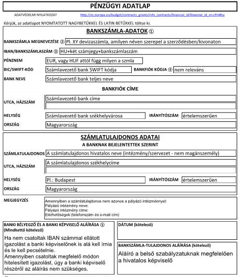 PÉNZÜGYI AZONOSÍTÓ ADATLAP (FINANCIAL IDENTIFICATION FORM) 1.