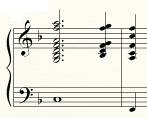 92 A legkomplikáltabb hagyományos tercrendszerű akkordot, a tredecim akkordot pedig a II. tétel csúcspontján, az 57. oldal E próbahelytől az 58.