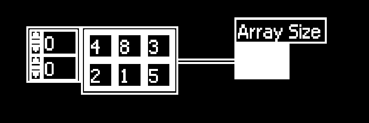 Ellenőrző kérdések In the figure below, the output of Array Size is: a)